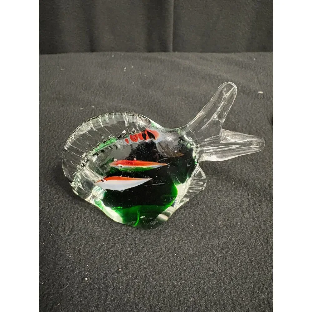 Vintage Glass Fish Murano- Style Paperweight